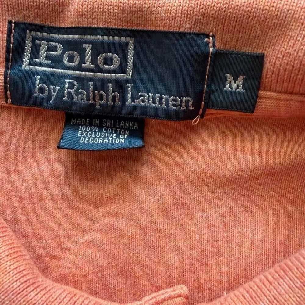 Polo Ralph Lauren Orange Polo Shirt Medium Preppy‎ Classic